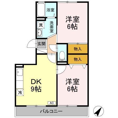 サンピア・K(2DK/3階)の間取り写真