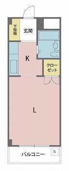 ソレイユM(1K/1階)の間取り写真