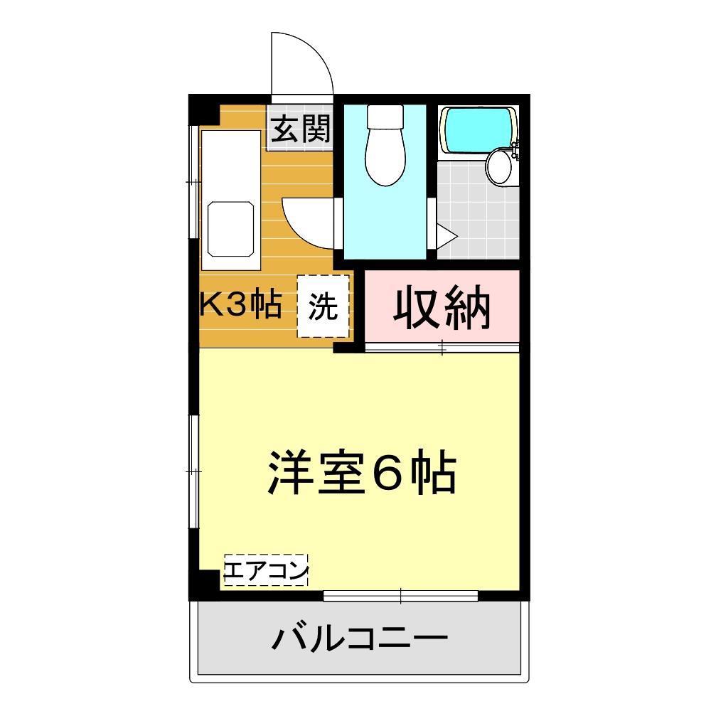 コーポ山の田(1K/3階)の間取り写真