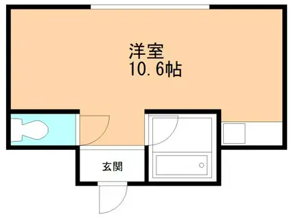 クレセントコート(ワンルーム/4階)の間取り写真