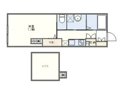 ユアメゾン古町(1K/2階)の間取り写真