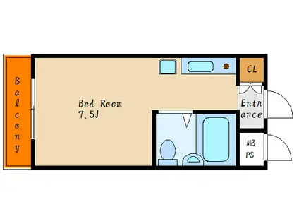 ジュネス人丸(ワンルーム/3階)の間取り写真