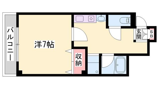 Sキューブほんまち(1K/5階)の間取り写真
