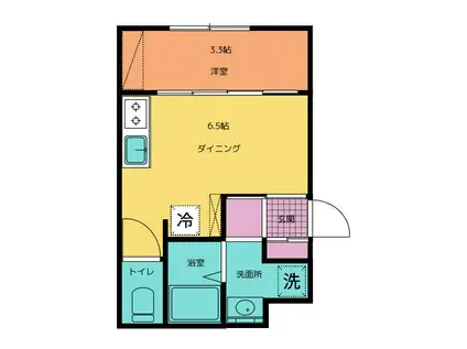 あすと五十人町II(1DK/1階)の間取り写真