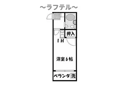 ベルトゥリー(ワンルーム/2階)の間取り写真