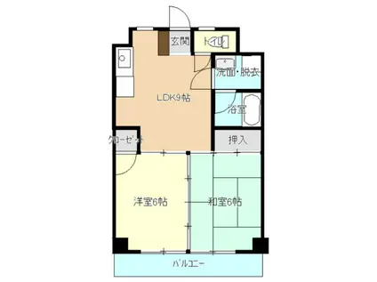 サンシルクI(2LDK/3階)の間取り写真