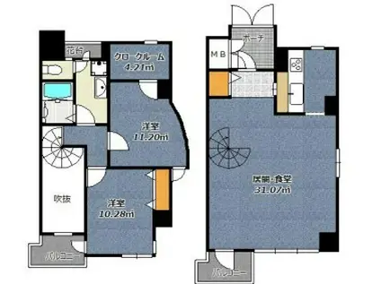 フィールトレイン(2LDK/3階)の間取り写真