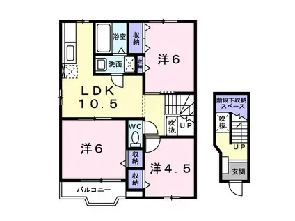 ヴィラ フォーレスト A(3LDK/2階)の間取り写真