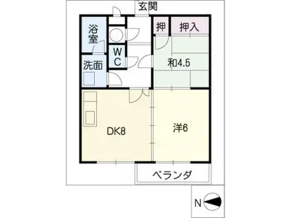 アーバンポイント鳴海(2DK/5階)の間取り写真