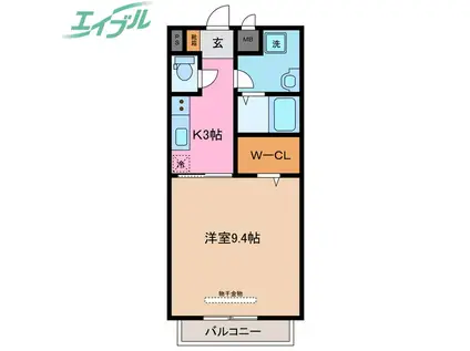 ハーバーサイドINB(1K/1階)の間取り写真