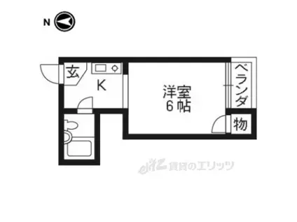 ニューホワイト(1K/4階)の間取り写真
