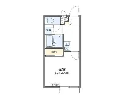 レオパレスルミエール馬場(1K/1階)の間取り写真