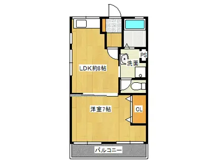 ハイツ77(1LDK/3階)の間取り写真