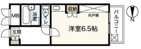 ハイソサエティ宝町(ワンルーム/5階)の間取り写真