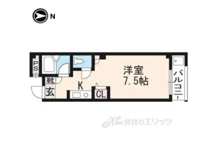 スクエア松原(1K/4階)の間取り写真