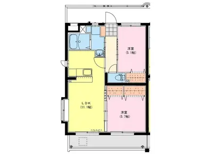 ローズマリーB(2LDK/2階)の間取り写真