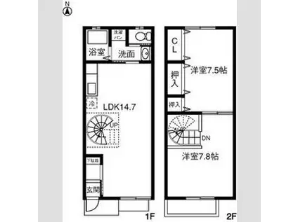 プレジョイア(2LDK/1階)の間取り写真
