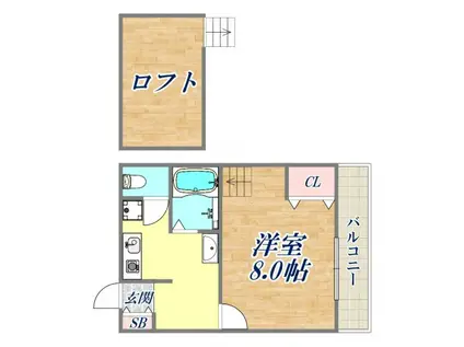 サウンドグレースP3(1K/3階)の間取り写真