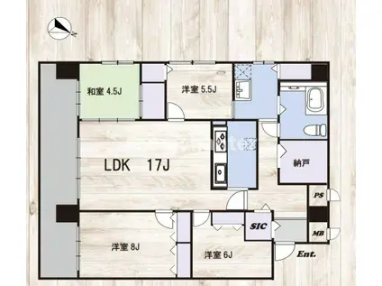 ルパルクメゾン蒔田(4SLDK/7階)の間取り写真