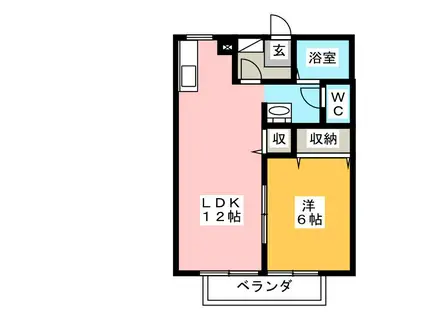 シンフォニーヒルズ(1LDK/2階)の間取り写真