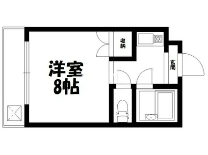 エーデルカタビラ(1K/2階)の間取り写真