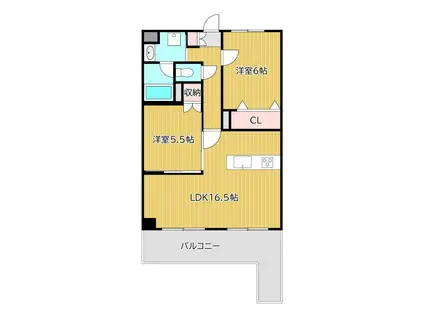 THE SQUAR KOBAI PREMIUM(2LDK/4階)の間取り写真