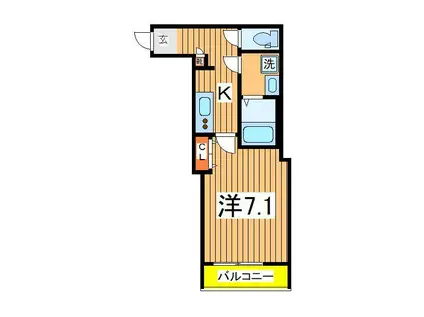 GRADUS柏Ⅱ(1K/1階)の間取り写真