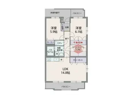 シレンシオベルデ(2SLDK/3階)の間取り写真