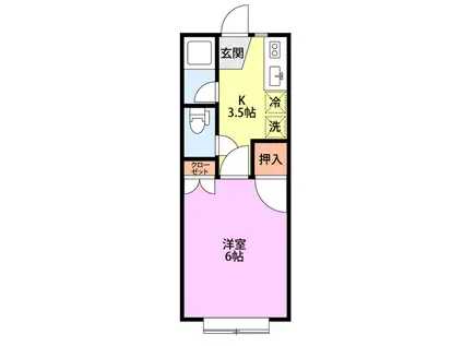 ジュネパレス(1K/1階)の間取り写真