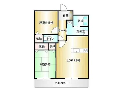 パークサイド立岩(2LDK/4階)の間取り写真