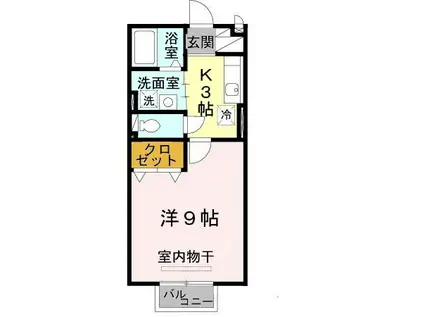 コンフォートM-II(1K/2階)の間取り写真