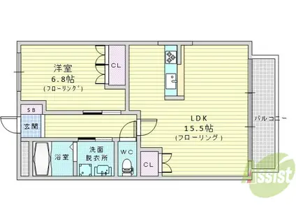 URBAN HILLS SAITO Ⅰ(1LDK/2階)の間取り写真