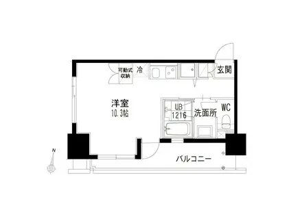 西新ROOMS(ワンルーム/7階)の間取り写真