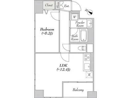 エスモア森下 200(1LDK/3階)の間取り写真