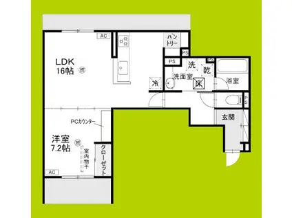 D-RESIDENCE中桜塚(1LDK/1階)の間取り写真
