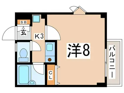 テラスTAMURA(1K/3階)の間取り写真
