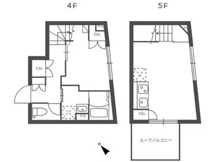 ルネサンスコート不動前(1LDK/4階)の間取り写真
