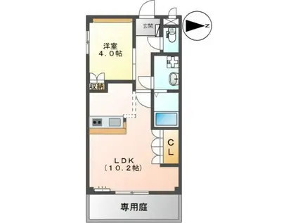エバー・コンフォース(1LDK/1階)の間取り写真
