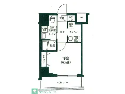 アイル プレミアム亀戸ノース(1K/7階)の間取り写真