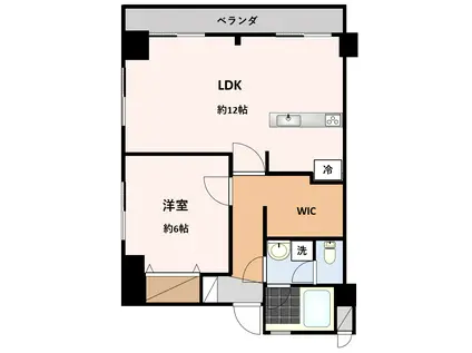 セブンスターマンション日本橋浜町(1LDK/4階)の間取り写真