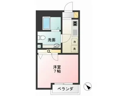 京王線 分倍河原駅 徒歩6分 3階建 築23年(1K/2階)の間取り写真