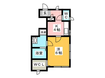 ガーデンホームズ(1K/1階)の間取り写真