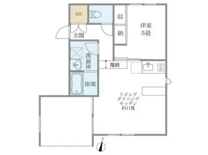 ALERO中野(1LDK/1階)の間取り写真