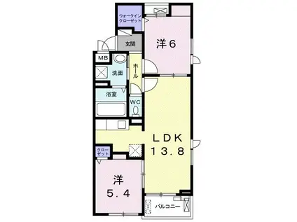 SECOND ORION N(2LDK/3階)の間取り写真