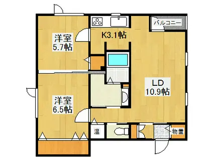 SEASONII(2LDK/2階)の間取り写真