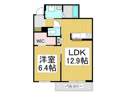 アヴィランスコート 清水(1LDK/2階)の間取り写真
