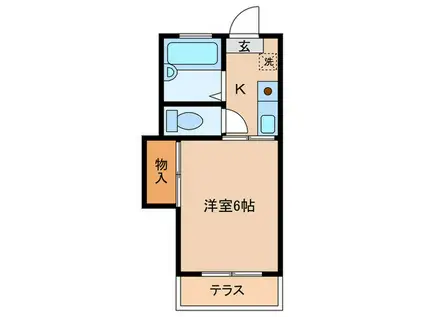 エレシャローム(1K/1階)の間取り写真