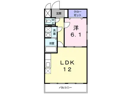 パレスサイド中立売(1LDK/1階)の間取り写真