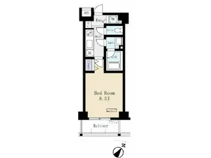 ドゥーエ向島(1K/2階)の間取り写真