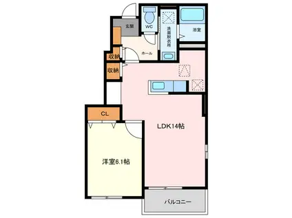 カーサ ファヴォーレ (1LDK/1階)の間取り写真